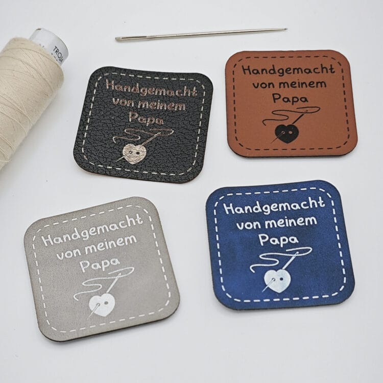 Kunstlederlabel "handgemacht von Papa"
