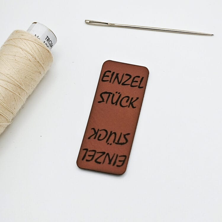 Kunstlederlabel "Knicklabel Einzelstück"