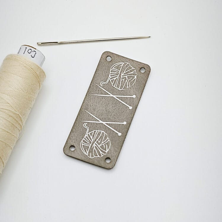 Kunstlederlabel "Knicklabel Wolle"