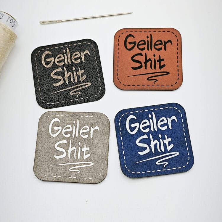 Kunstlederlabel "Geiler Shit"