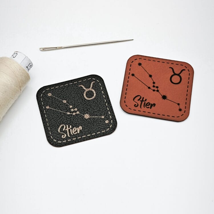 Kunstlederlabel "Sternzeichen Stier"