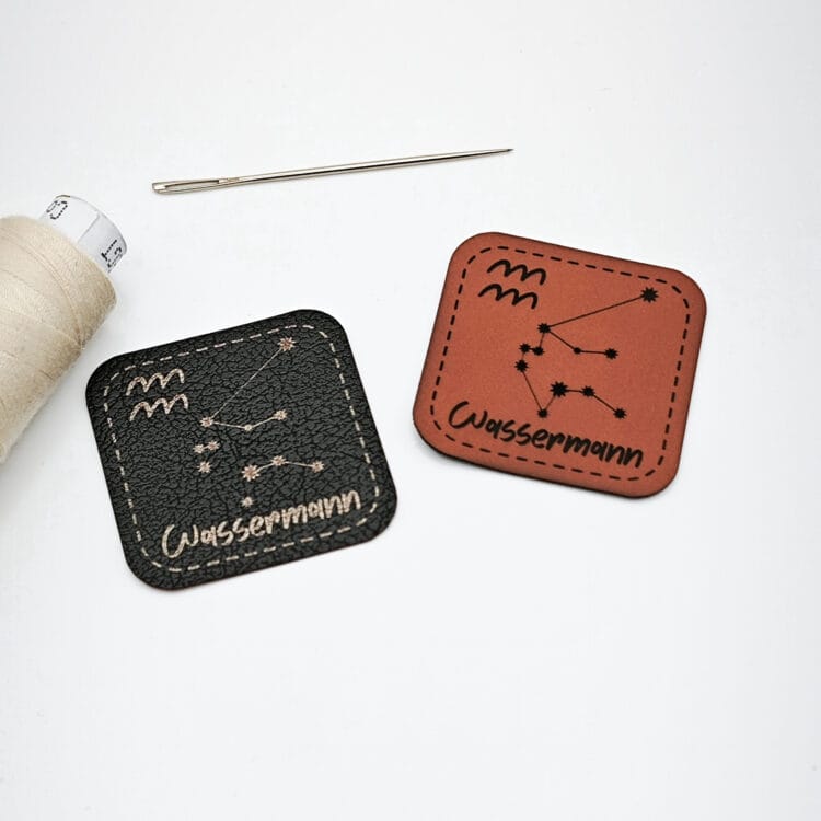 Kunstlederlabel "Sternzeichen Wassermann"