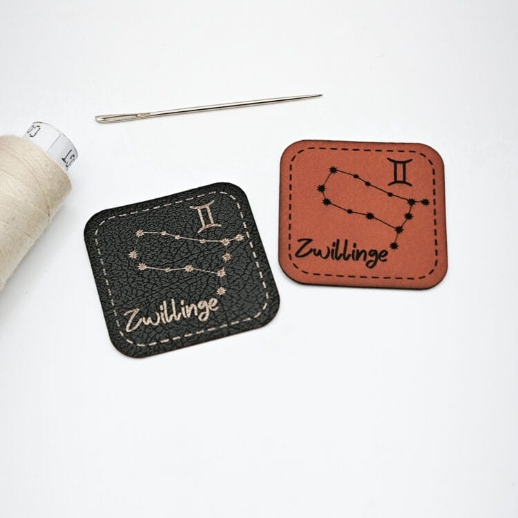 Kunstlederlabel "Sternzeichen Zwilling"