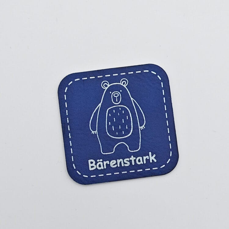 Kunstlederlabel "Bärenstark"