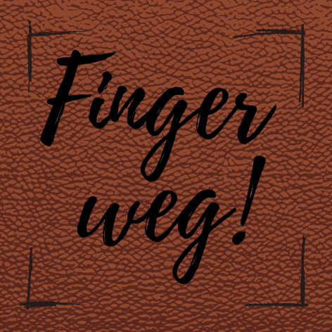 Bügelbild "Finger weg!" Kunstleder Optik