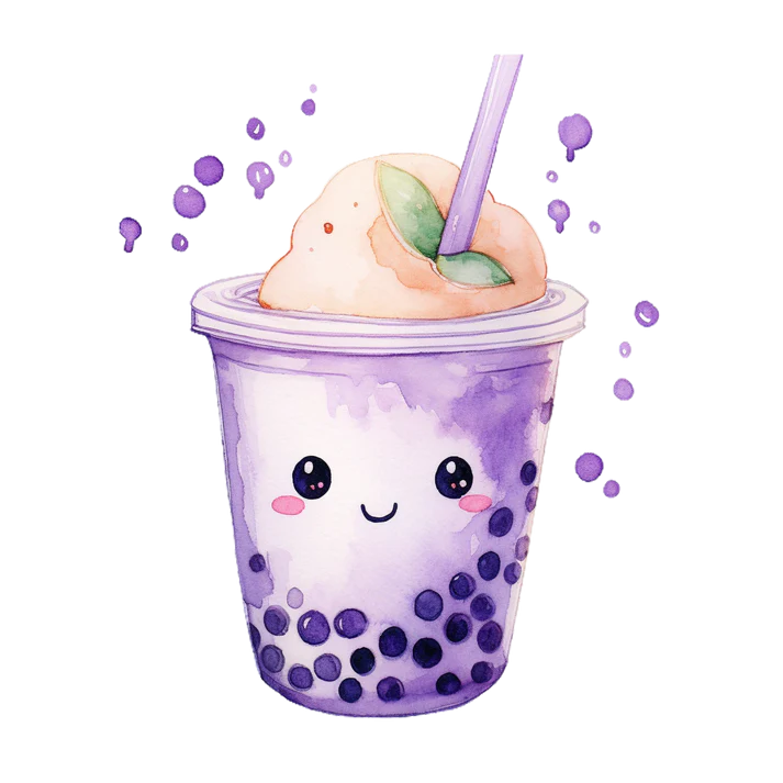 Bügelbild "Bubble tea Lila"