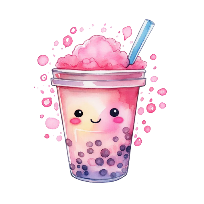 Bügelbild "Bubble tea rosa"