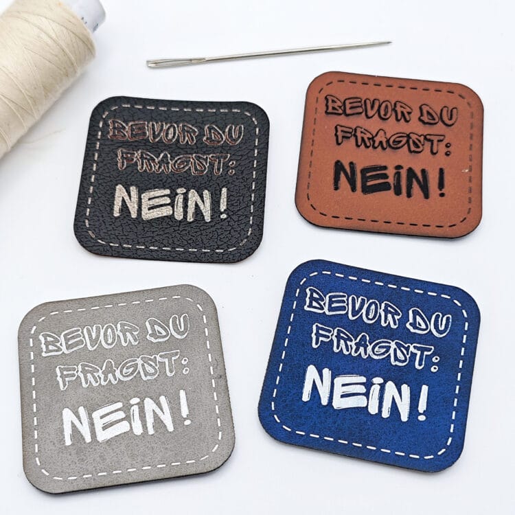 Kunstlederlabel "bevor du fragst"