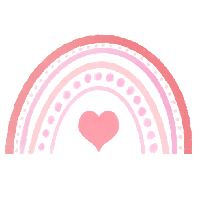 Bügelbild "Regenbogen Rosa"