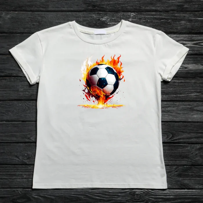 Bügelbild "Fußball Feuer"