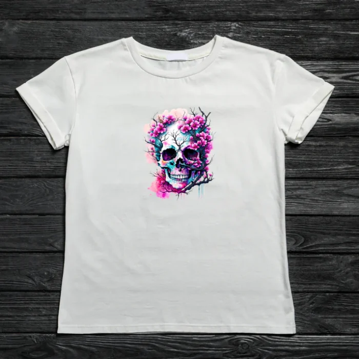 Bügelbild "Skull rosa"
