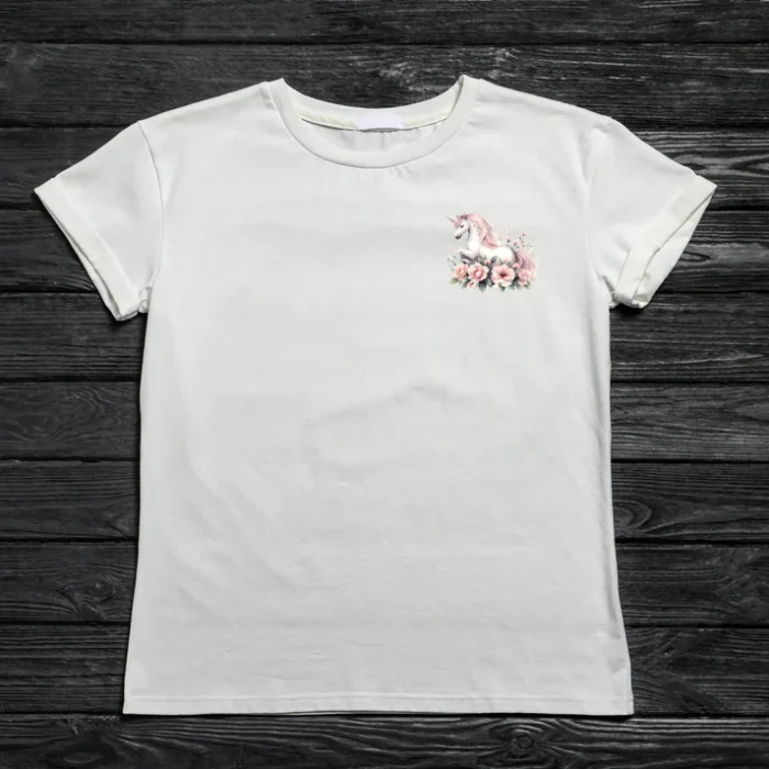Bügelbild "Einhorn mit Blumen"