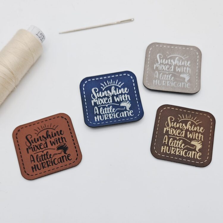 Kunstlederlabel "sunshine with hurricane"