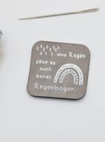 Kunstlederlabel „ohne Regen keinen Regenbogen“