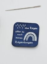 Kunstlederlabel „ohne Regen keinen Regenbogen“