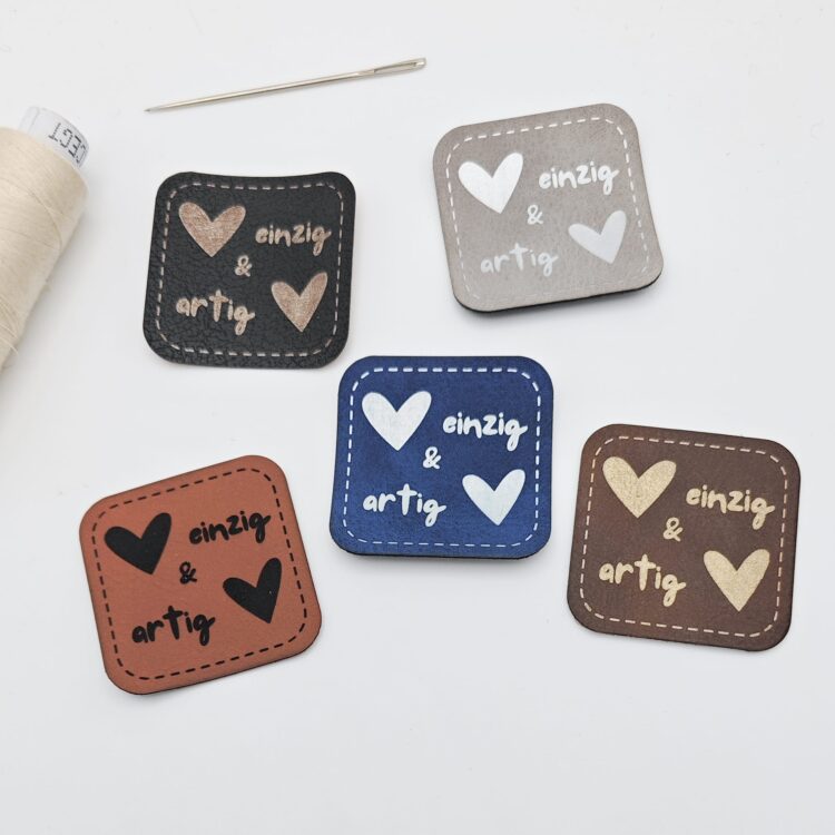 Kunstlederlabel "einzig und artig"