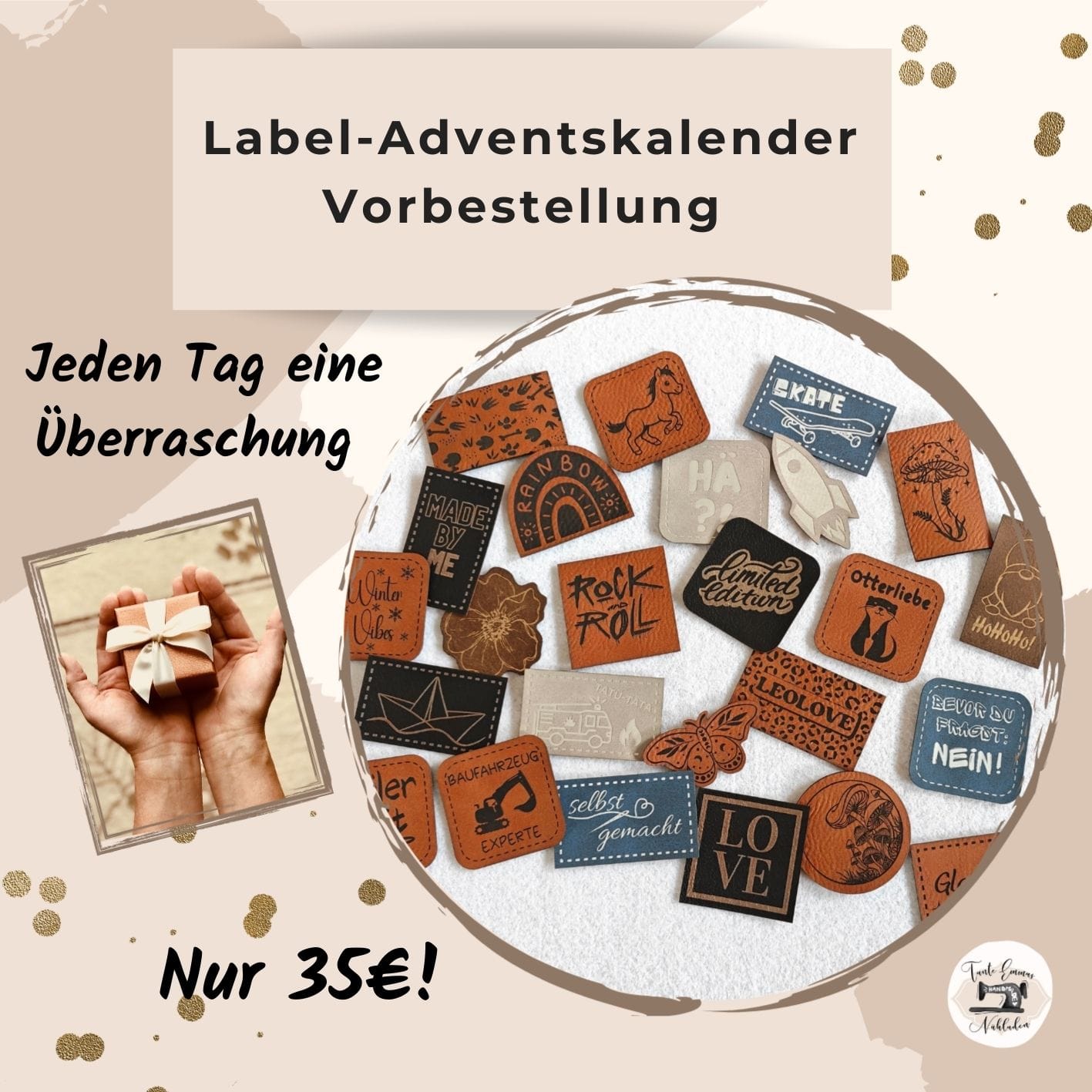 13 Kunstlederlabel Adventskalender