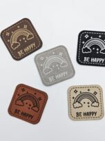 Kunstlederlabel „be happy“