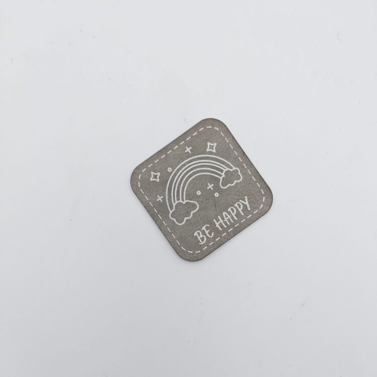 Kunstlederlabel "be happy"