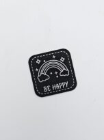 Kunstlederlabel „be happy“