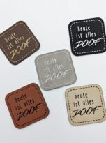 Kunstlederlabel „heute ist alles doof“