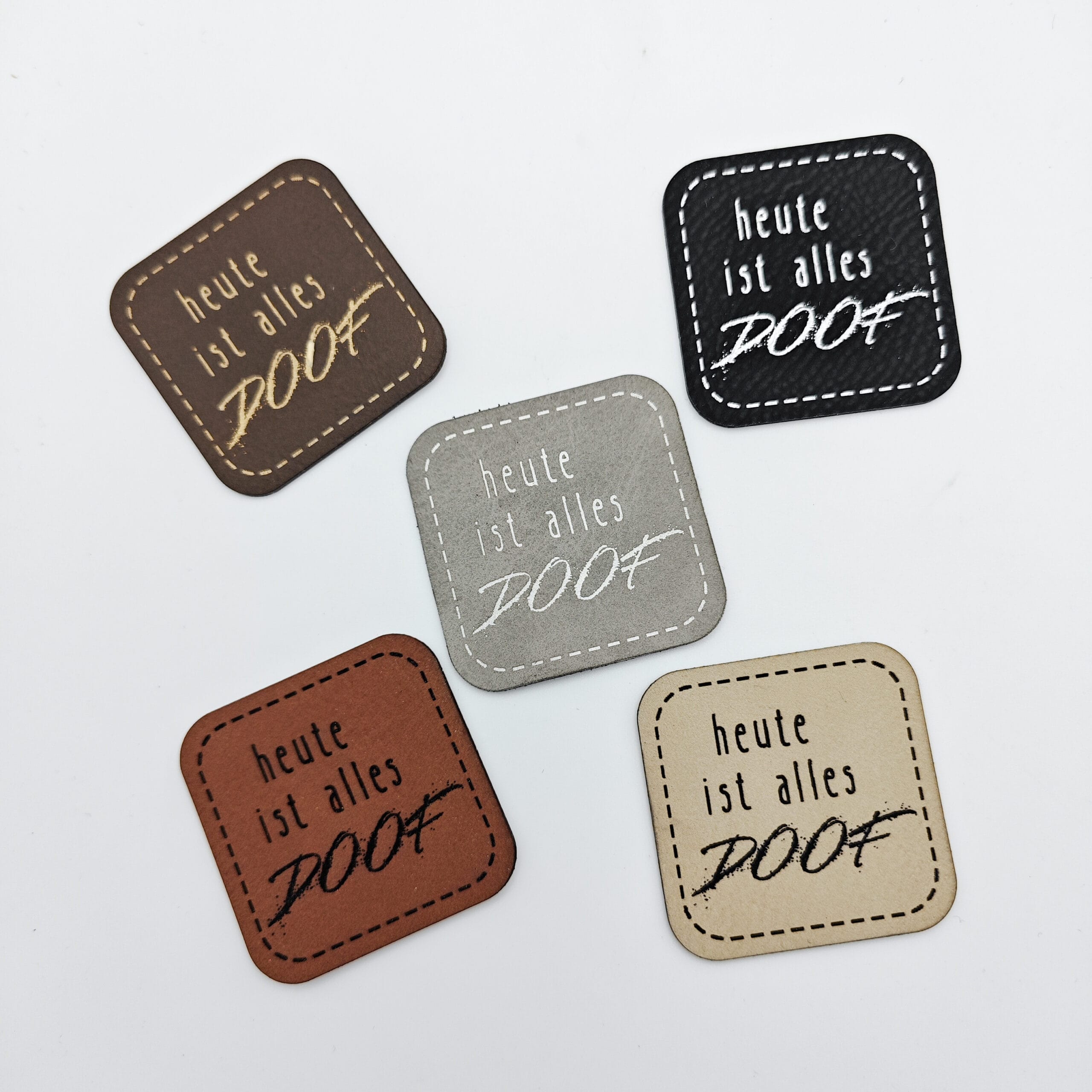 Kunstlederlabel "heute ist alles doof"