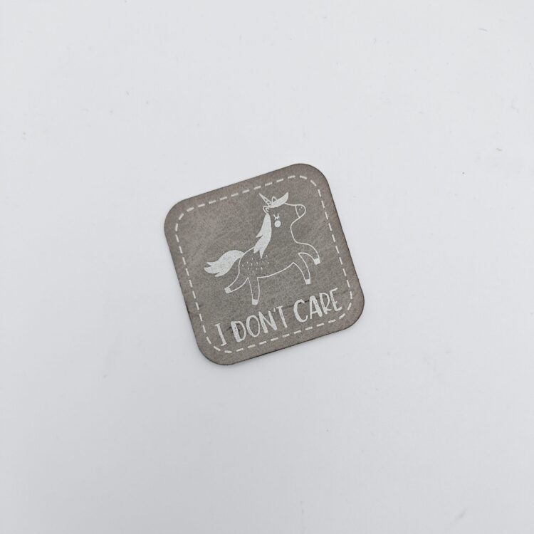 Kunstlederlabel "I don't care"