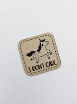 Kunstlederlabel „I don’t care“