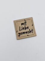 Kunstlederlabel „mit Liebe gemacht“