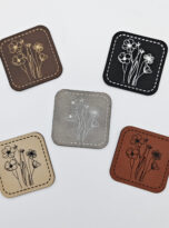 Kunstlederlabel „Blumen“