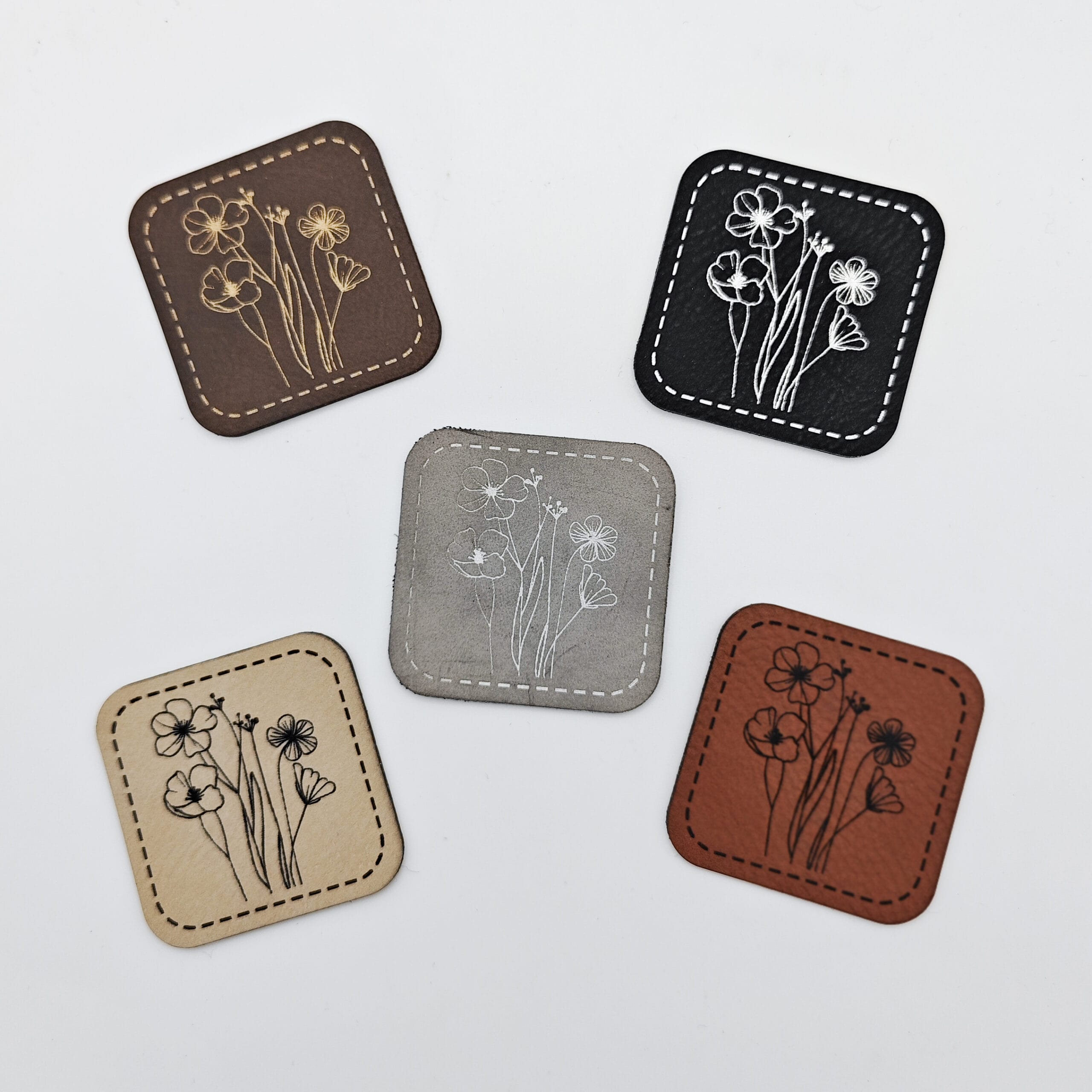 Kunstlederlabel "Blumen"