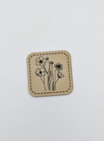 Kunstlederlabel „Blumen“
