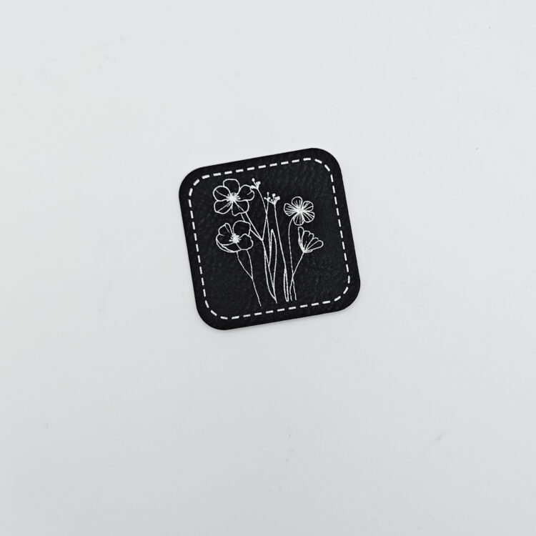 Kunstlederlabel "Blumen"