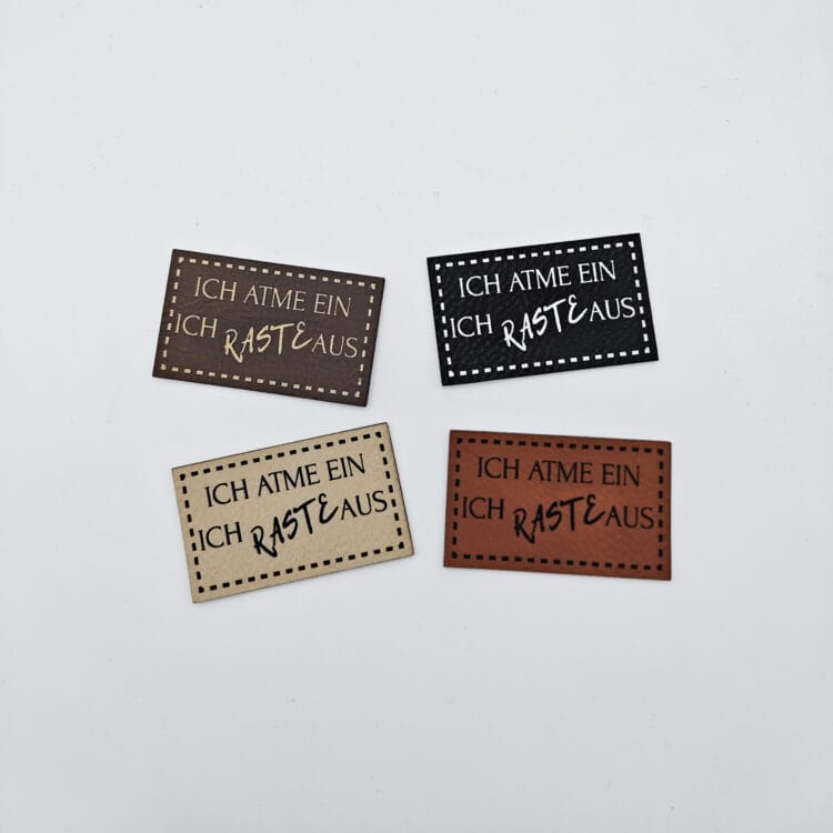 Kunstlederlabel "ich atme ein..."
